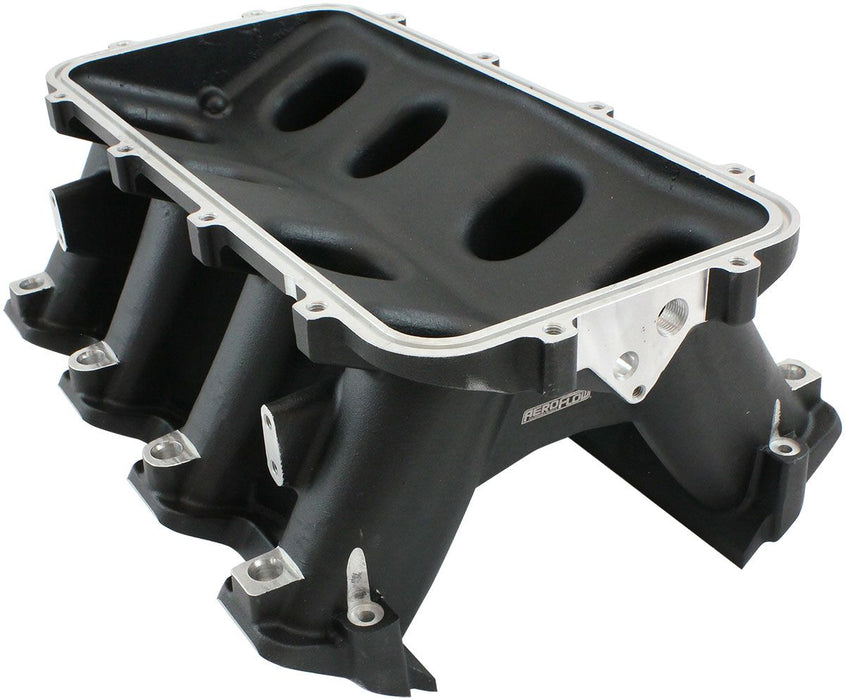 Aeroflow Hi Rise EFI GM LS Rectangle Port Intake ManifoldBase, Black Finish (AF6279-6004)