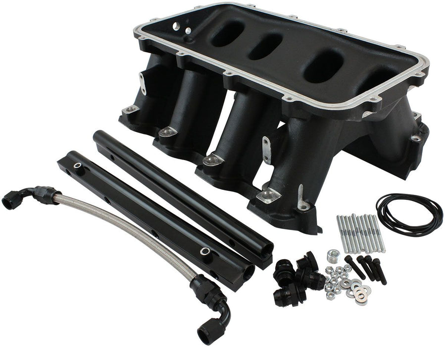 Aeroflow Hi Rise EFI GM LS Rectangle Port Intake ManifoldBase, Black Finish (AF6279-6004)