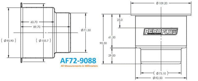 Aeroflow Large Cup Holders - Silver (AF72-9088) AF72-9088
