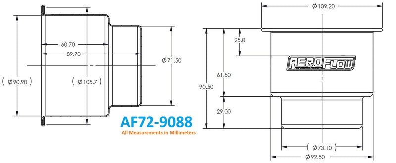Aeroflow Large Cup Holders - Silver (AF72-9088) AF72-9088