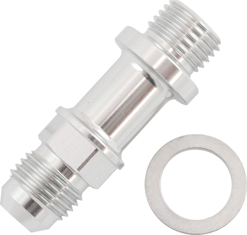 Aeroflow Water Inlet/Outlet Male -6AN to M14 x 1.5mm Long Extension (Silver) (AF732-06LS) AF732-06LS