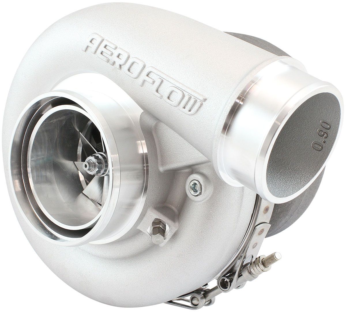 Aeroflow BOOSTED 7375 Dual V-Band 0.85 Turbocharger 1200HP, Natural Cast Finish (AF8005-4046)