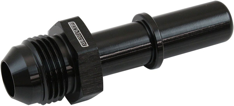 Aeroflow Push-In EFI Fuel Fitting -8AN Push-on to 1/2" Male Hard Tube (AF817-04BLK) AF817-04BLK
