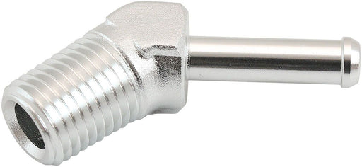 Aeroflow Male NPT to Barb 45 Degree Adapter 1/4" to 1/4" (AF845-04-04S) AF845-04-04S