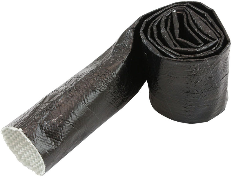 Aeroflow Aluminised Black Heat Sleeve - 1-1/8" to 1-1/2" I.D. and 12ft (3.7m) Length (AF91-5012BLK) AF91-5012BLK