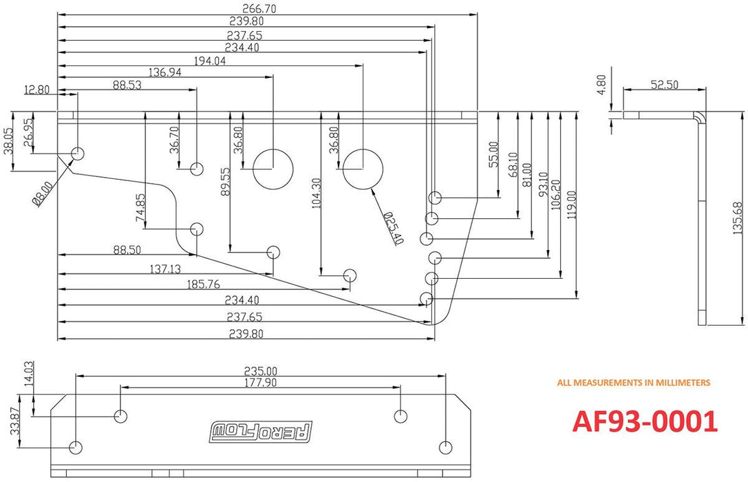 Aeroflow Pro Street Aluminium Race Seat Lower Floor MountingBrackets (AF93-0001)