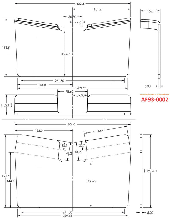 Aeroflow Pro Street Aluminium Race Seat Upper Seat Mounting Bracket (AF93-0002)