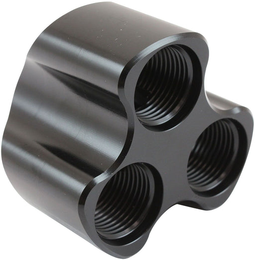 Aeroflow 4 Port Inline Distribution Block - Black Finish (AF935-10-08BLK)