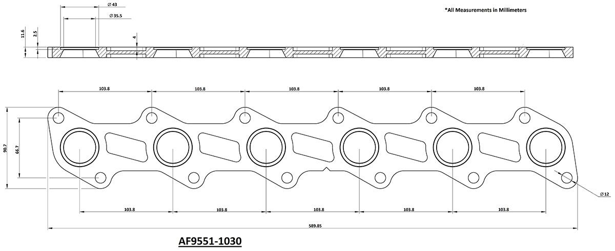 Aeroflow Ford XR6 BA-FG Stainless Steel Header Flange (AF9551-1030SS)