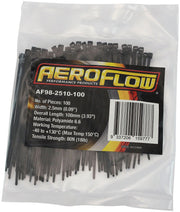 Aeroflow Heat Resistant Cable Ties 2.5mm Wide x 100mm Long - 100 Pack (AF98-2510-100)