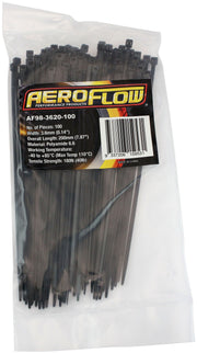 Aeroflow Standard Cable Ties 3.6mm Wide x 200mm Long - 100 Pack (AF98-3620-100)