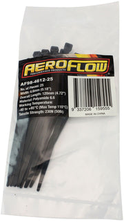Aeroflow Standard Cable Ties 4.6mm Wide x 120mm Long - 25 Pack (AF98-4612-25)