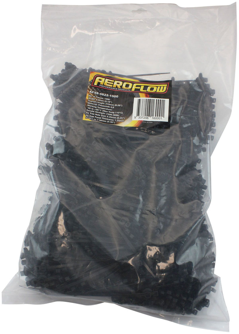 Aeroflow Two Piece Fir Tree Cable Ties 4.8mm Wide x 200mm Long - 1000 Pack (AF98-4822-1000)