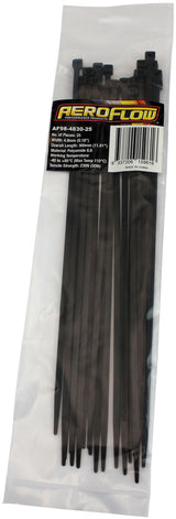 Aeroflow Standard Cable Ties 4.8mm Wide x 300mm Long - 25 Pack (AF98-4830-25)
