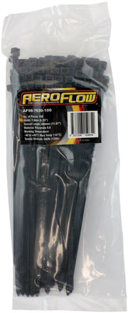 Aeroflow Standard Cable Ties 7.6mm Wide x 300mm Long - 100 Pack (AF98-7630-100)