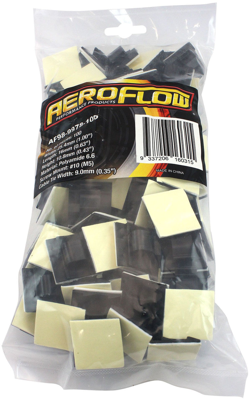 Aeroflow Adhesive Cable Mount to Suit 8mm Bundle- 100 Pack (AF98-9978-100)