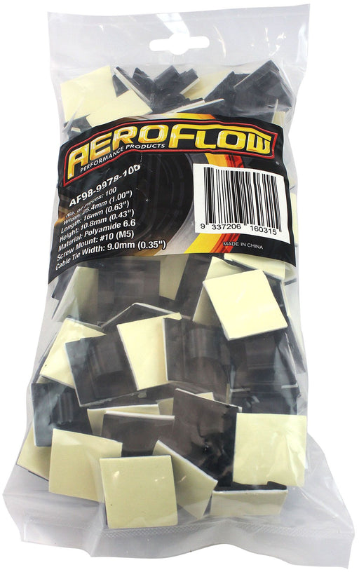 Aeroflow Adhesive Cable Mount to Suit 8mm Bundle- 100 Pack (AF98-9978-100)