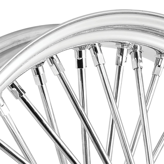 Attitude Inc Wheel, Rear, MaxSpoke, Chrome/Chrome, for Harley-Davidson , 18 in.X 3.5 in, 3/4'' Axle, Each - ATT-37-509