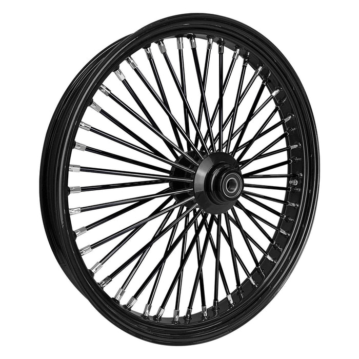 Attitude Inc Wheel, Front, MaxSpoke, Black/Black, For Harley-Davidson , 21 x 3.5 in, Dual Disc, 3/4'' Axle, Each - ATT-37-724