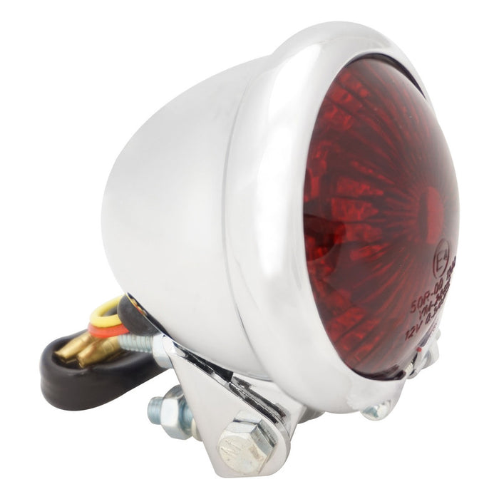 Attitude Inc Turn Signal, Tail Lamps, Bates Style, LED Chrome , for Harley Custom, ADR Approved, Each - ATT-AS77235