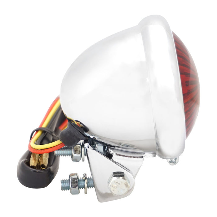 Attitude Inc Turn Signal, Tail Lamps, Bates Style, LED Chrome , for Harley Custom, ADR Approved, Each - ATT-AS77235