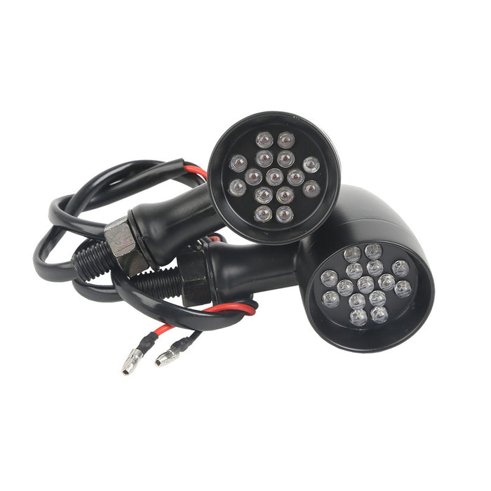 Attitude Inc Mini Bullet Universal Turn Signal Indicator Lights LED, Black, For Harley Models, Set - ATT-XF140659