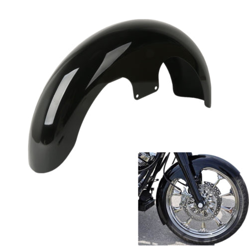 Attitude Inc Front Fender, Heavy Duty Steel, Black, Paintable, Suit Harley Custom, 21'' Wrap Around Design, Long Boy - ATT-XF290664-B