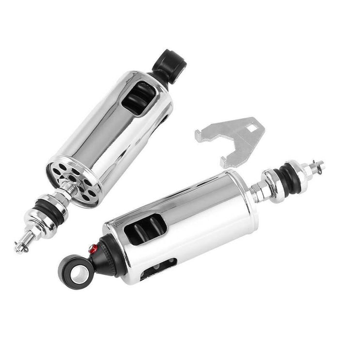 Attitude Inc Shocks, Heavy Duty Rear Premium Shocks Suspension, Chrome Adjustable, For Harley Softail 2000-2017 - ATT-XF2906C299-E