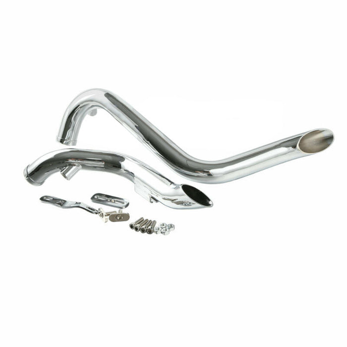 Attitude Inc Exhaust Headers Chrome Drag Pipes 1 3/4 inc , suit Harley Touring , Sportster, Dyna, Softail - ATT-XF2906c68-E