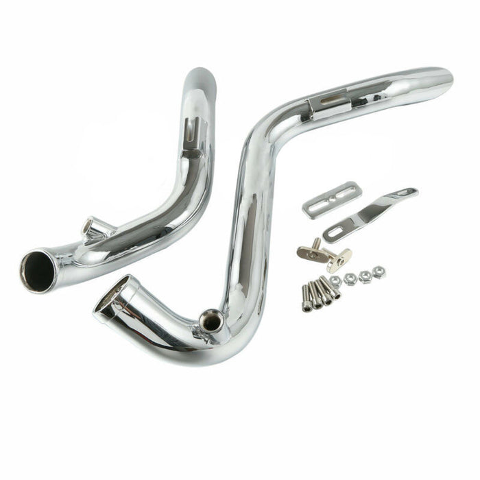 Attitude Inc Exhaust Headers Chrome Drag Pipes 1 3/4 inc , suit Harley Touring , Sportster, Dyna, Softail - ATT-XF2906c68-E