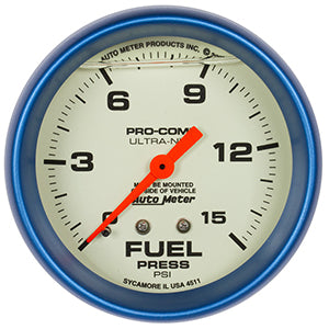 AutoMeter Ultra-Nite Series Liquid Filled Fuel Pressure Gauge (AU4211)