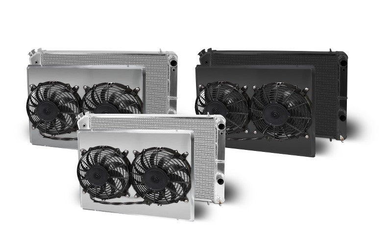 AFCO 1970-81 Camaro Lsx Double Pass Crossflow Aluminum Radiator and Shroud - 84255-B-DB-Y 84255-S-DS-Y