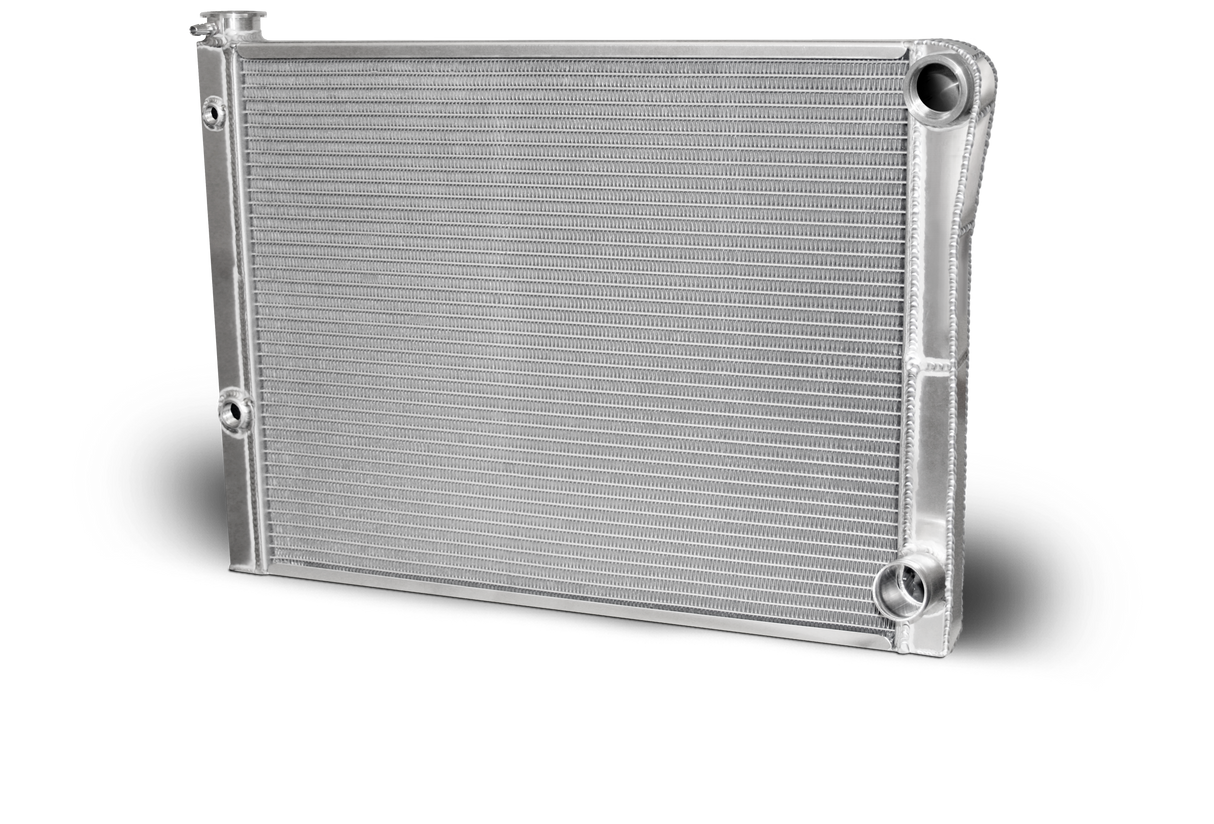 AFCO Double Pass Radiator Chevy 27.5 X 19 X 1.50 Core, Universal 20 AN Female Inlet with 1/2 And 1/8 bung - 80185NDP-UA 80185NDP-UA