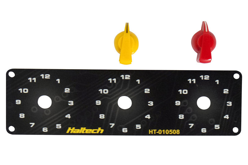 Haltech Triple Switch Panel Only - includes Yellow & Red knobs HT-010508