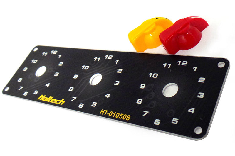 Haltech Triple Switch Panel Only - includes Yellow & Red knobs HT-010508