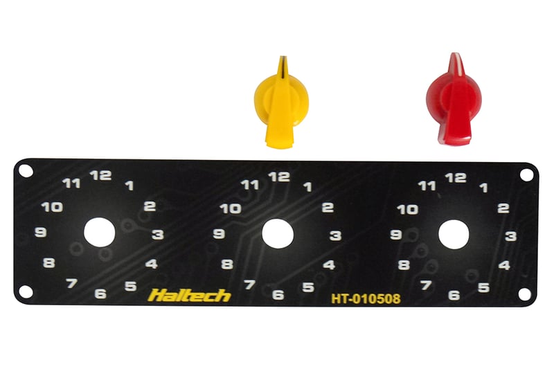 Haltech Triple Switch Panel Kit - includes Yellow & Red knobs HT-010510