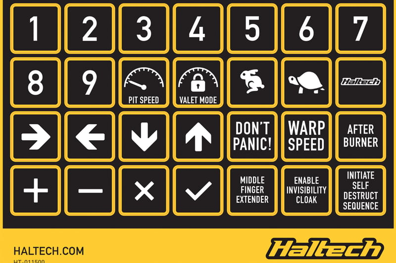 Haltech Keypad Label Set HT-011500