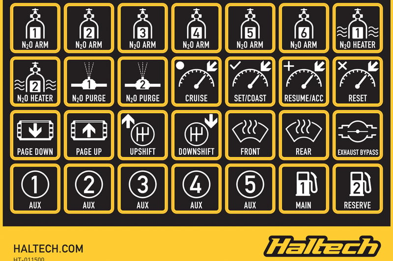 Haltech Keypad Label Set HT-011500