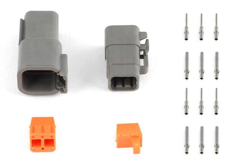 Haltech Plug and Pins Only - Matching Set Deutsch DTM-6 Connectors (7.5 Amp) HT-031015