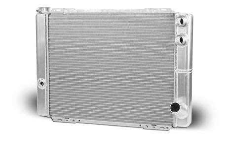 AFCO Aluminum Radiator Circle Track/Late Model 27.5 Inch Double Pass Chevy Two Male 20AN Inlets - 80124N-20 80124N-20