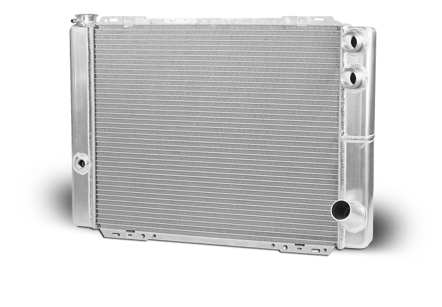 AFCO Aluminum Radiator Circle Track/Late Model 27.5 Inch Double Pass Chevy Two Male 20AN Inlets - 80124N-20 80124N-20