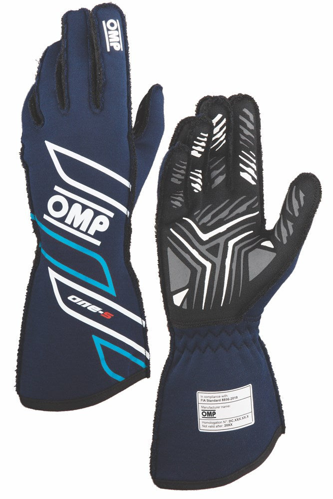 OMP One S Gloves - Navy Blue/Cyan 2025
