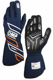 OMP One S Gloves - Navy Blue/Orange