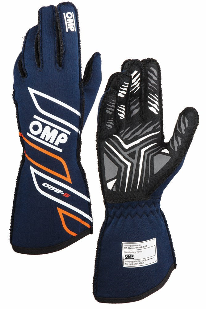 OMP One S Gloves - Navy Blue/Orange