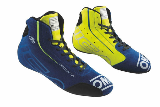 OMP Tecnica Boots - Blue/Fluro Yellow
