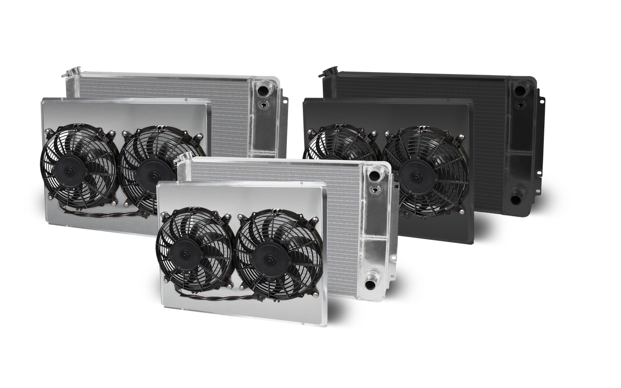AFCO 1966-67 Chevelle Lsx Double Pass Crossflow Aluminum Radiator and Shroud - 84252-B-DB-N 84252-B-DB-N