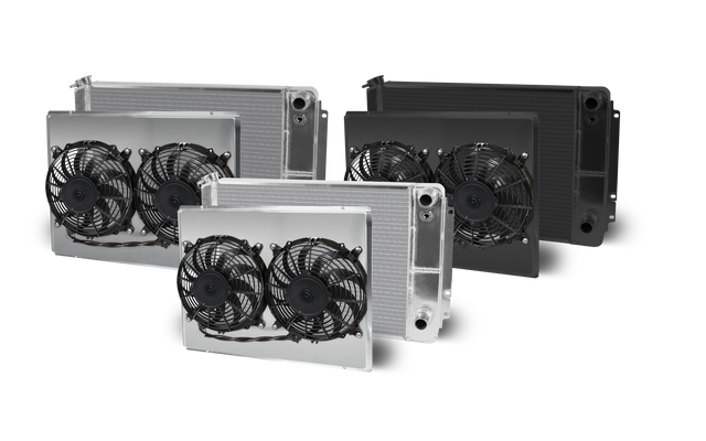 AFCO 1966-67 Chevelle Lsx Double Pass Crossflow Aluminum Radiator and Shroud - 84252-B-DB-N 84252-B-DB-N