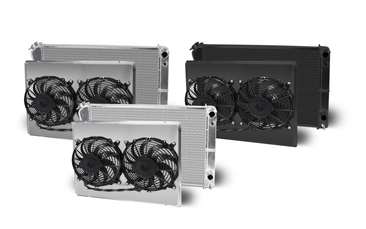 AFCO Chevelle Lsx Double Pass Crossflow Aluminum Radiator and Shroud - 84253-B-DB-N 84253-B-DB-N