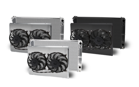 AFCO Chevelle Lsx Double Pass Crossflow Aluminum Radiator and Shroud - 84253-B-DB-N 84253-B-DB-N