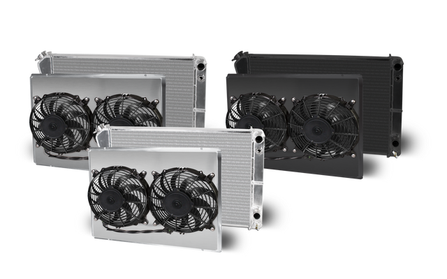 AFCO Chevelle Lsx Double Pass Crossflow Aluminum Radiator and Shroud - 84253-B-DB-N 84253-B-DB-N